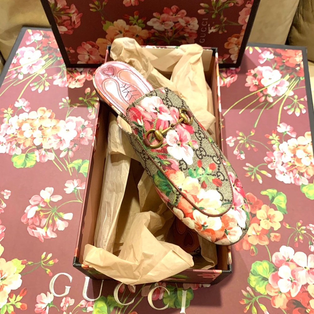Gucci Princetown GG Floral slippers